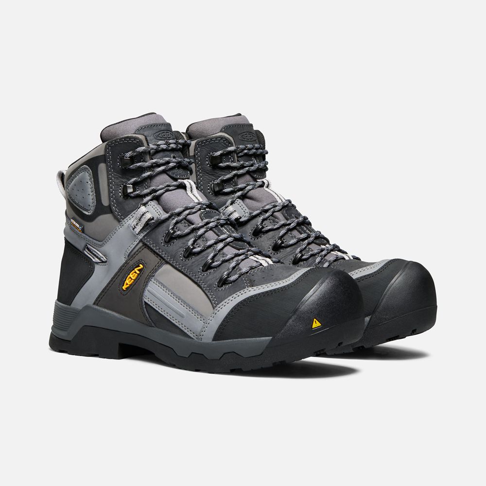 Botas de Trabajo Keen Mexico Grises Oscuro - Hombre Davenport 6\" Insulated Waterproof (Composite Toe